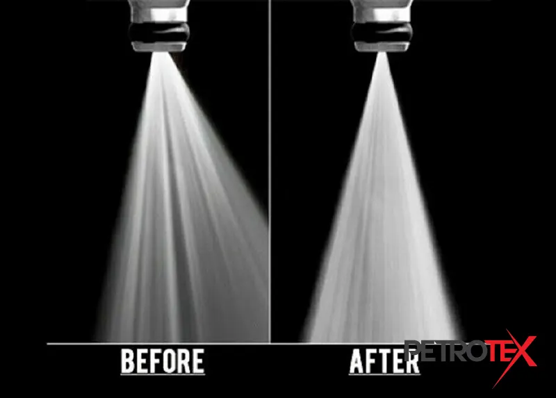 انژکتور شور چیست؟ پاشش سوخت در نوک انژکتور در حالت تمیز و قبل شستشو انژکتور با مکمل انژکتور شور