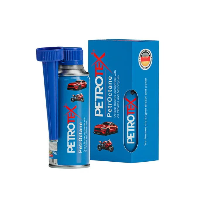 petrotex-petroctane-150cc-bottle-and-box قوطی و جعبه مکمل بنزین و اکتان بوستر پتروکتان 150 سی سی پتروتکس - Petrotex Petroctane 150cc Bottle and Box